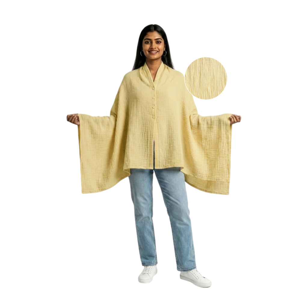 Muslin Nursing Poncho (Yellow)