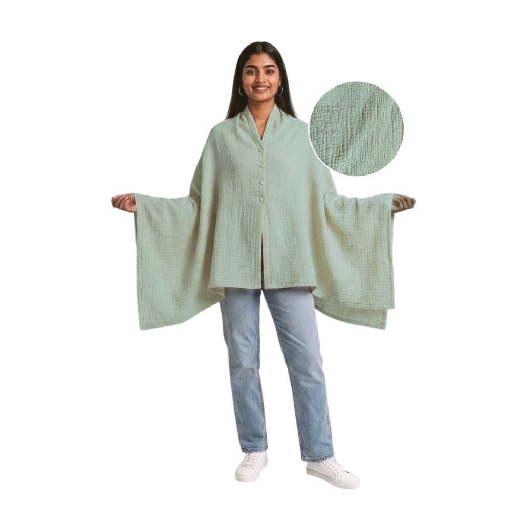 Muslin Nursing Poncho (Sage Green)