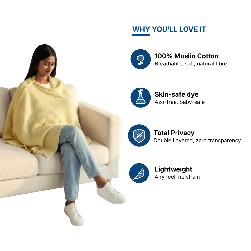 Muslin Nursing Poncho (Yellow)