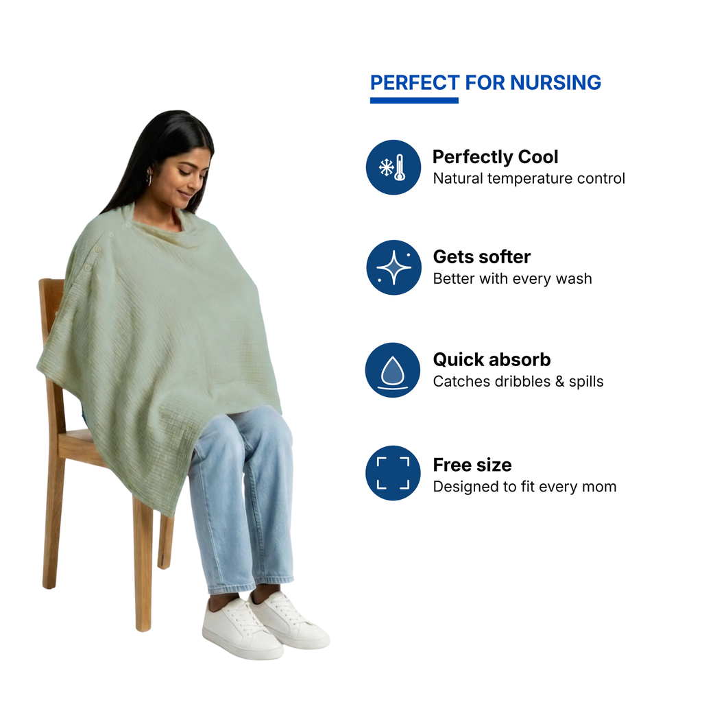 Muslin Nursing Poncho (Sage Green)