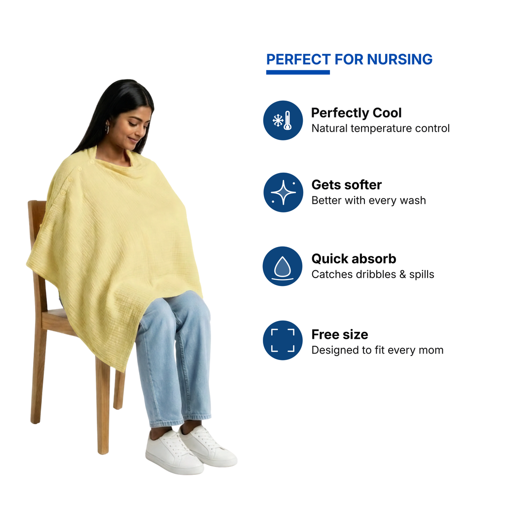 Muslin Nursing Poncho (Yellow)