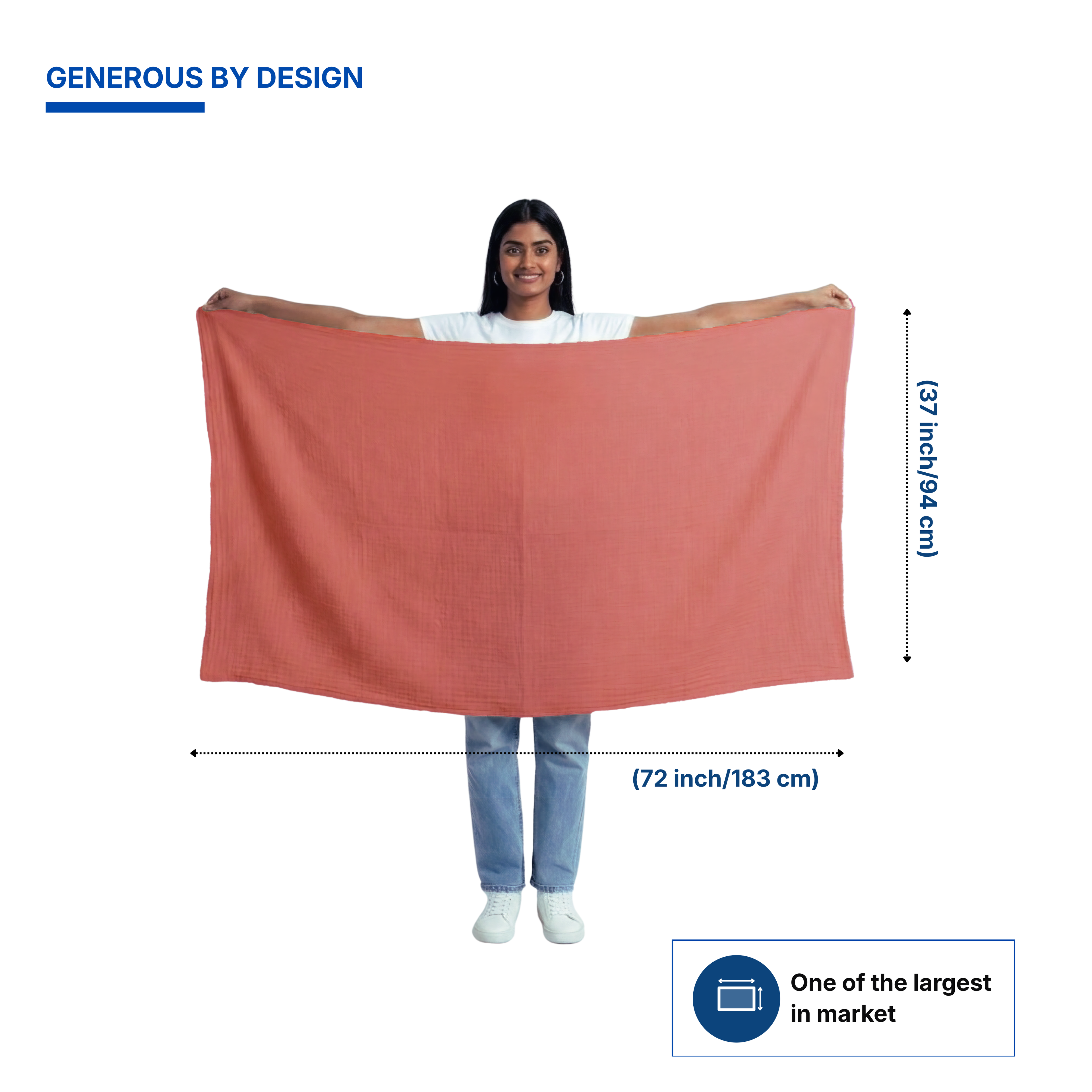 Muslin Nursing Poncho (Coral Red)