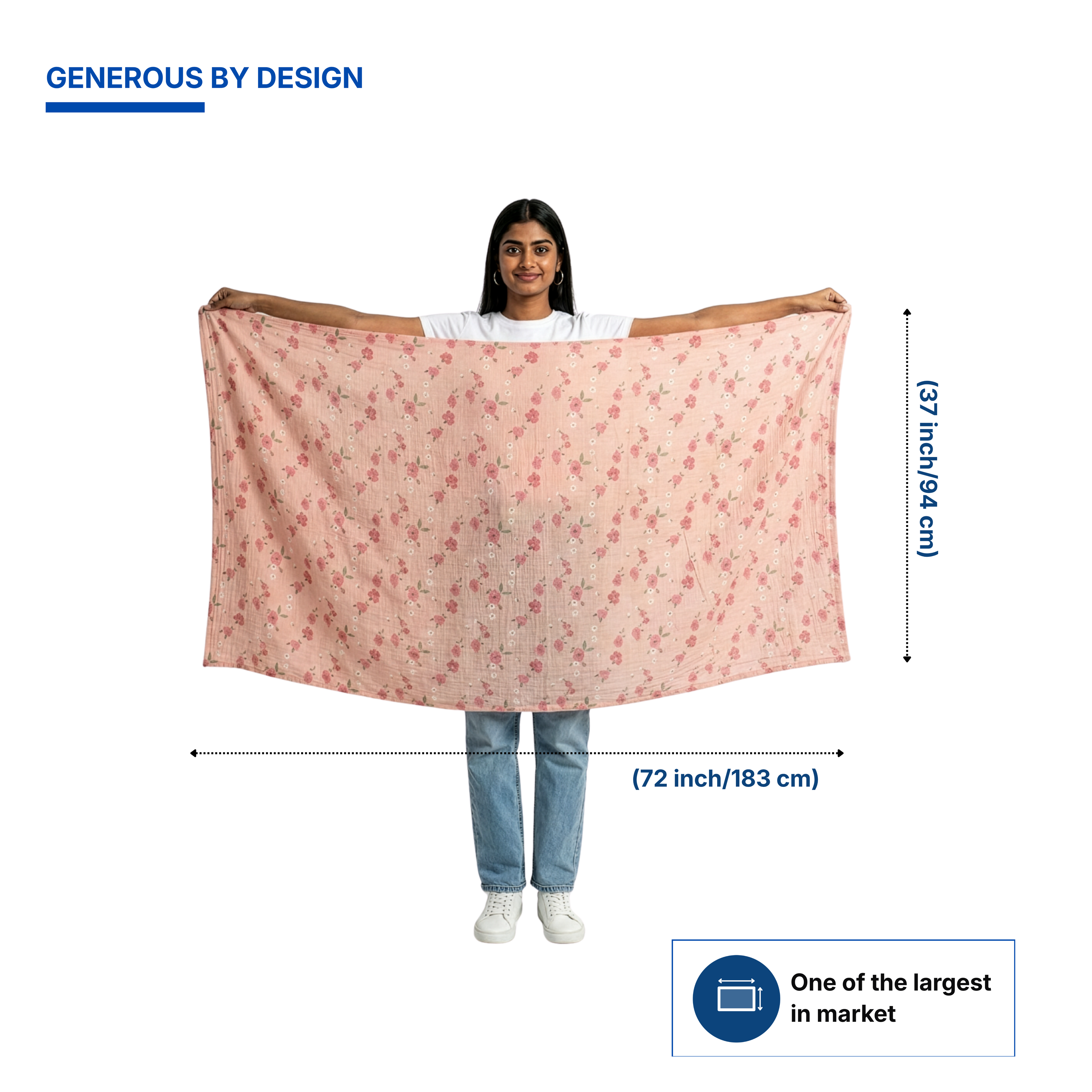 Muslin Nursing Poncho (Floral Pink)