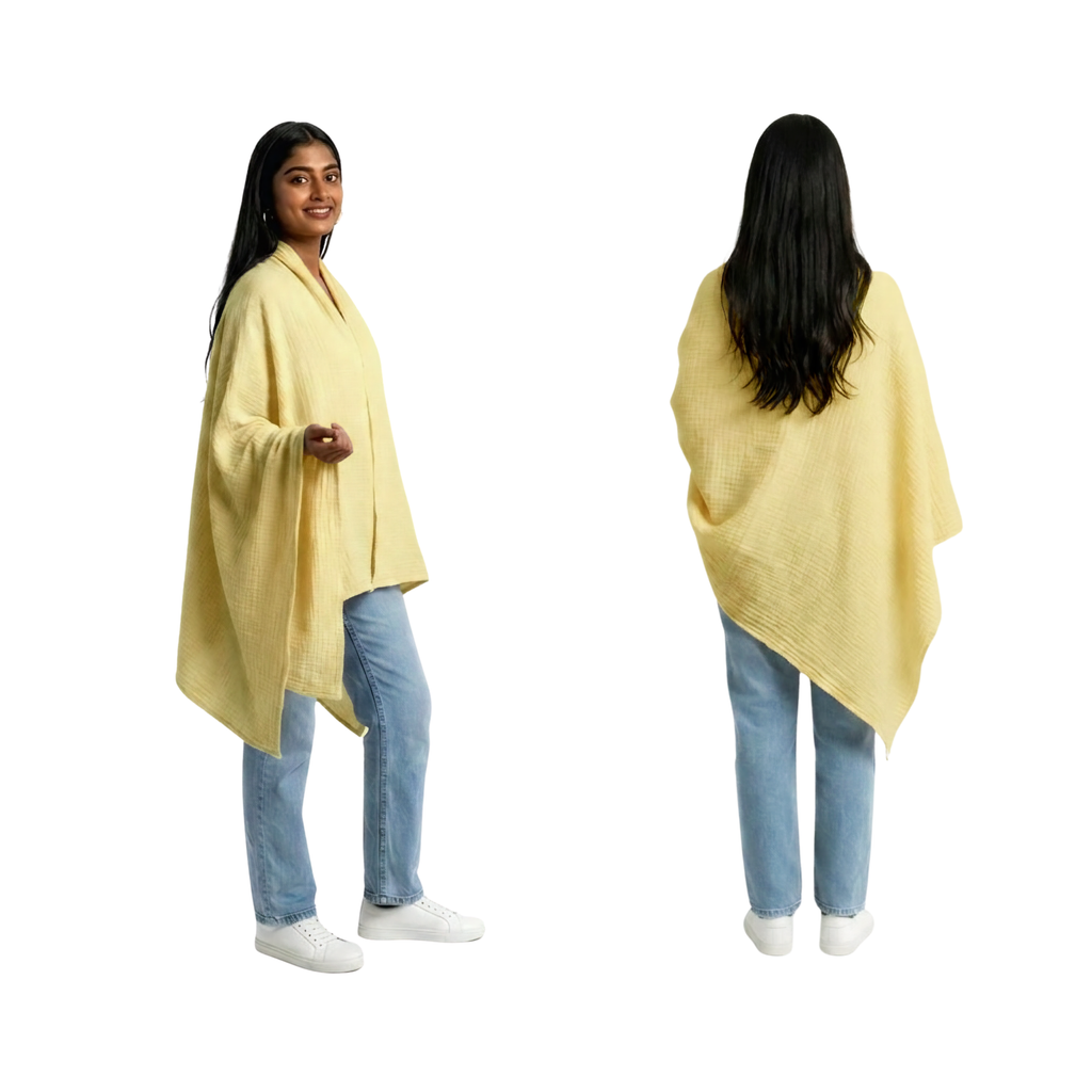 Muslin Nursing Poncho (Yellow)