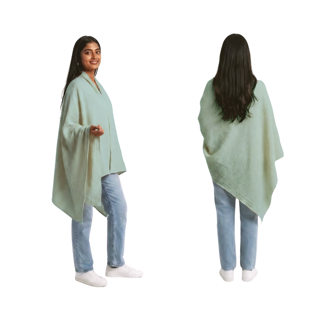 Muslin Nursing Poncho (Sage Green)