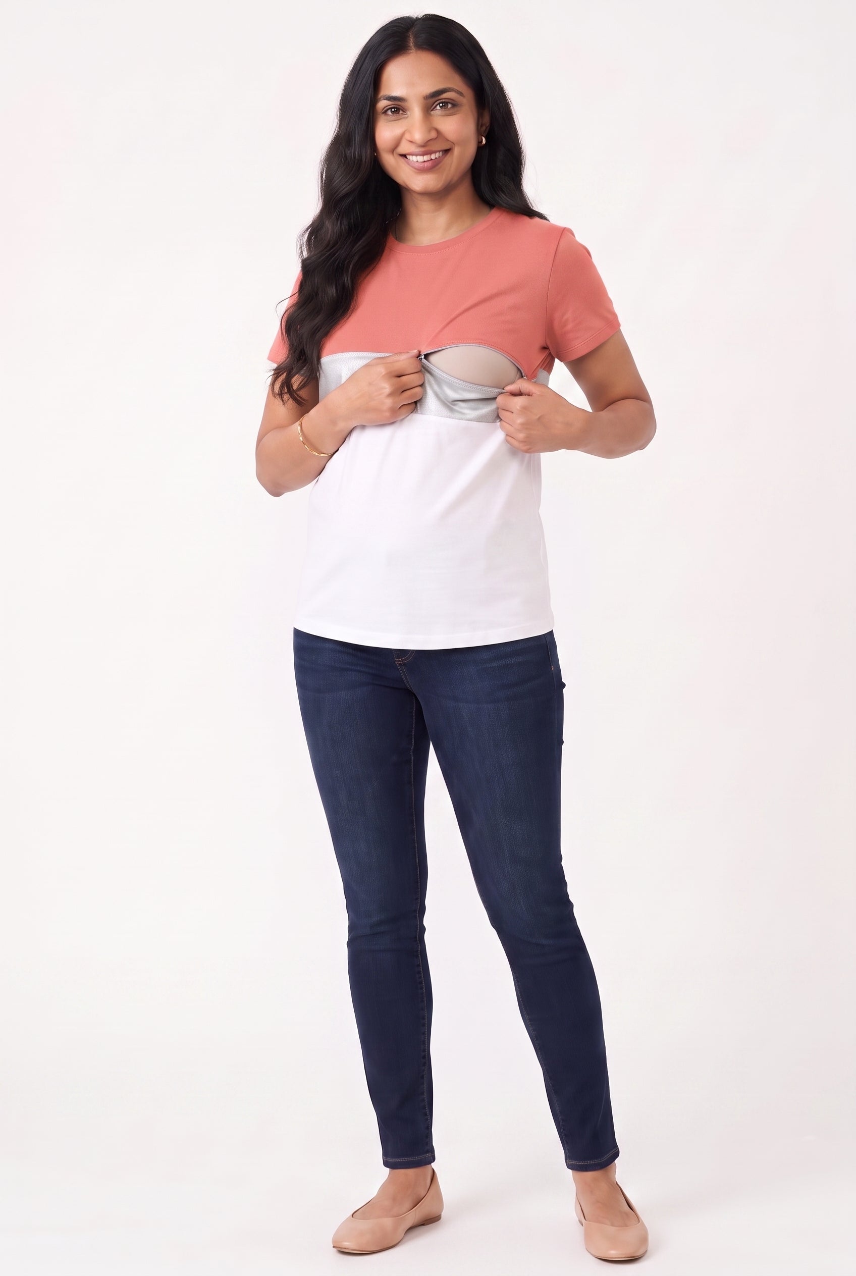 Nursing Colour block T-shirt