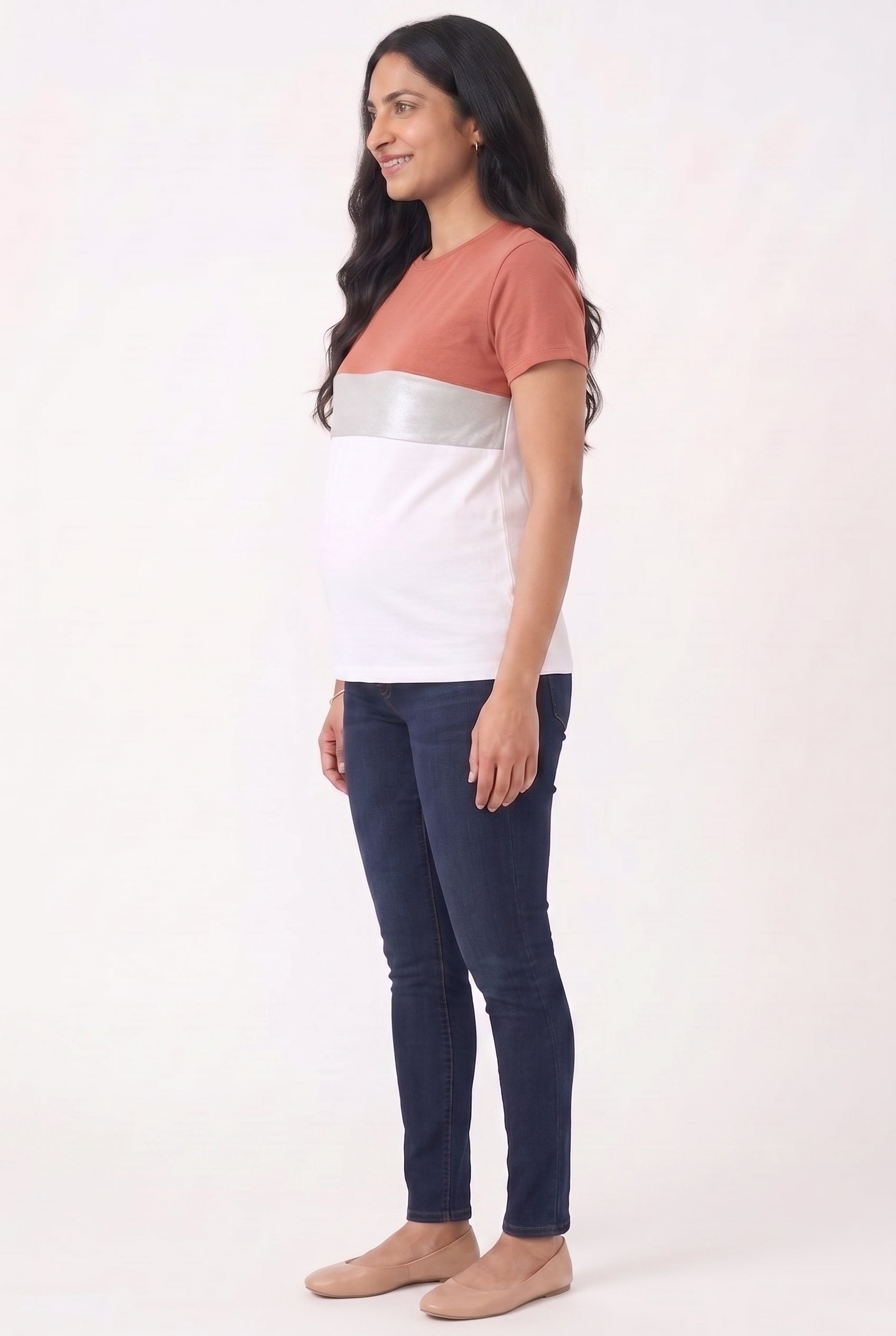 Nursing Colour block T-shirt