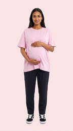 Nursing Tshirt - Vertical Zip - Relaxed Fit