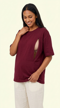 Nursing Tshirt - Vertical Zip - Relaxed Fit
